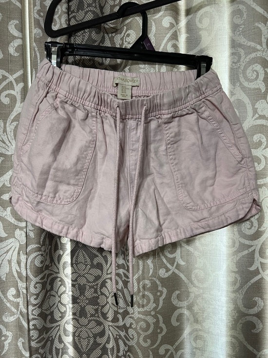 Cynthia Rowley Pants - Pale Pink Drawstring Linen-Blend Athletic Shorts